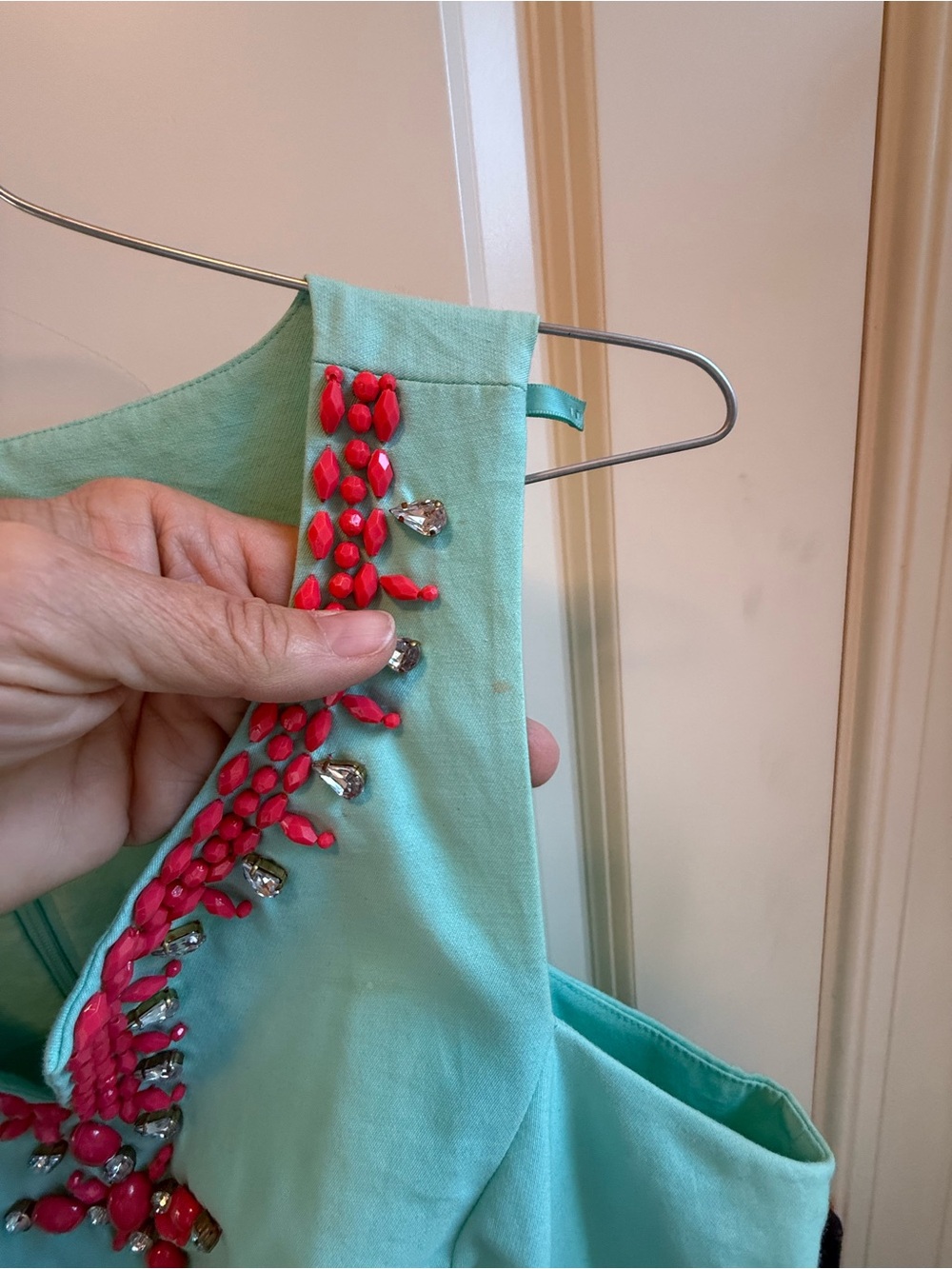 Lilly Pulitzer turquoise woven beaded top
